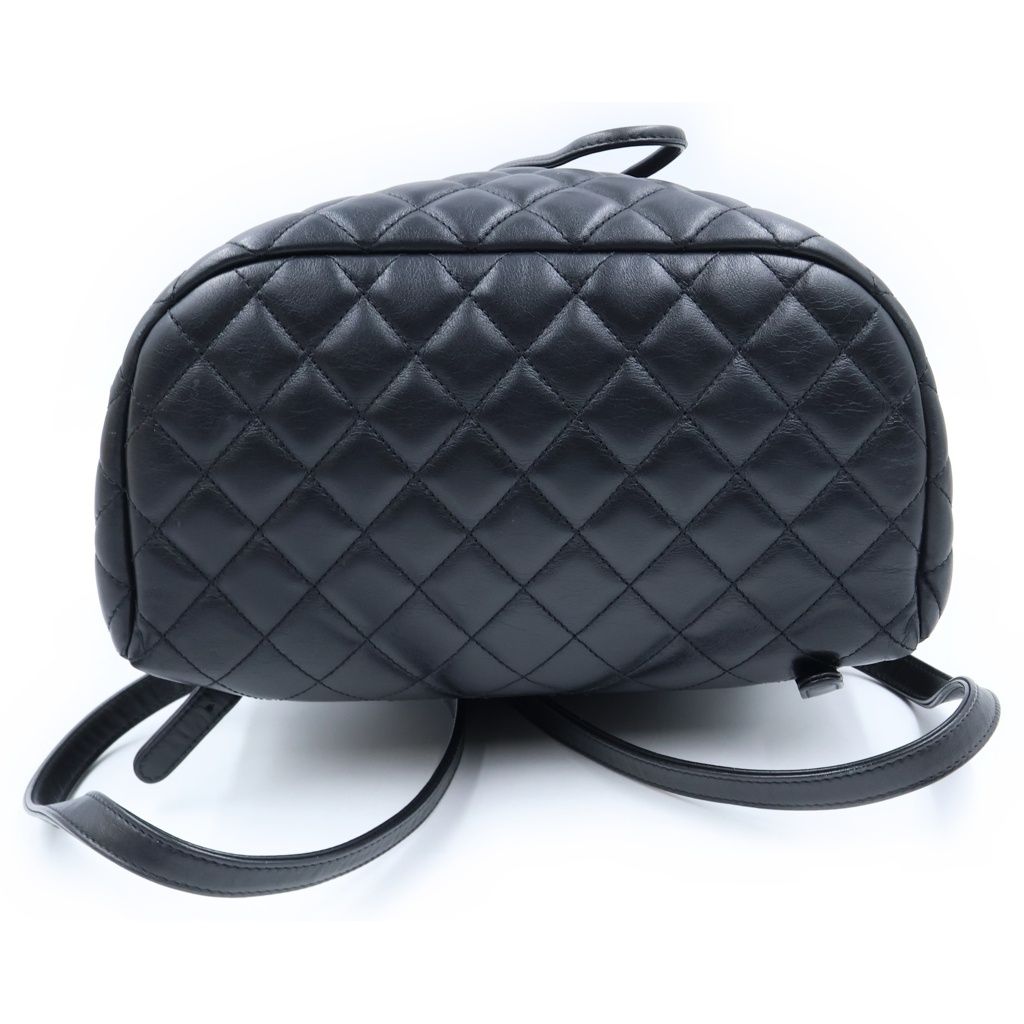 Chanel Quilted CC Logo Backpack Black Gold — view 4