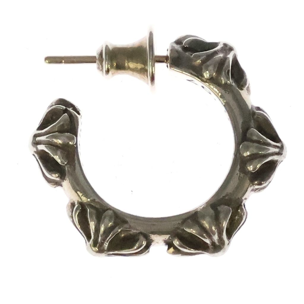 Chrome Hearts Hoop Cross Band Earrings Silver — view 4