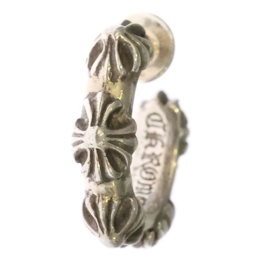 Chrome Hearts Hoop Cross Band Earrings Silver