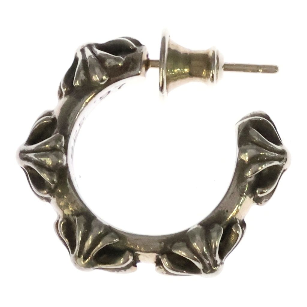 Chrome Hearts Hoop Cross Band Earrings Silver — view 3