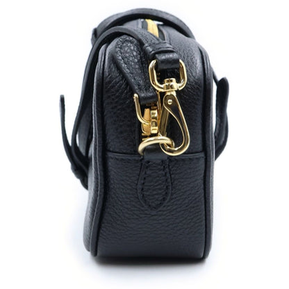 Prada Leather Mini Camera Shoulder Bag Gold Black — view 3