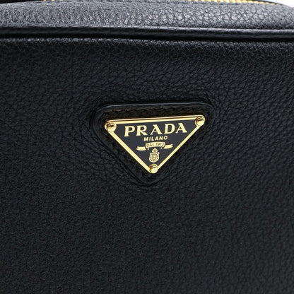 Prada Leather Mini Camera Shoulder Bag Gold Black — view 6