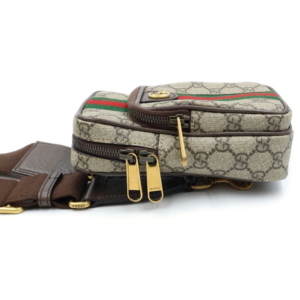 Gucci GG Supreme Ophidia Shoulder Bag Sherry Line Gold Brown — view 3