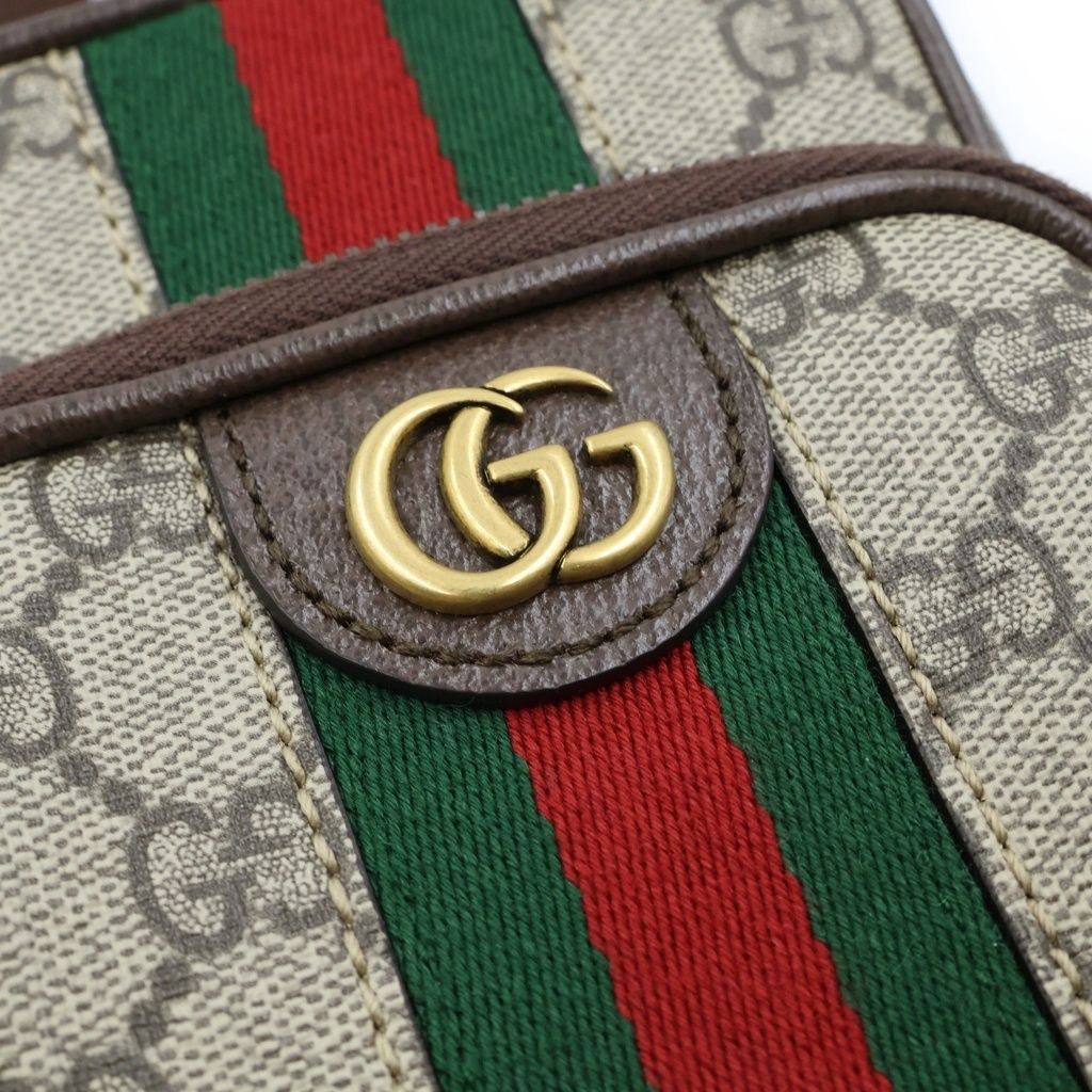Gucci GG Supreme Ophidia Shoulder Bag Sherry Line Gold Brown — view 6