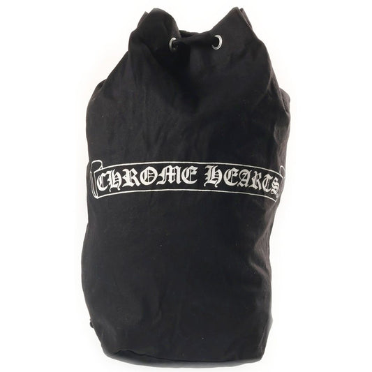 Chrome Hearts Vintage Scroll Label Print Campus Shoulder Bag Black