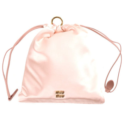 Miu Miu Silk Satin Drawstring Pouch Mini Bag Pink