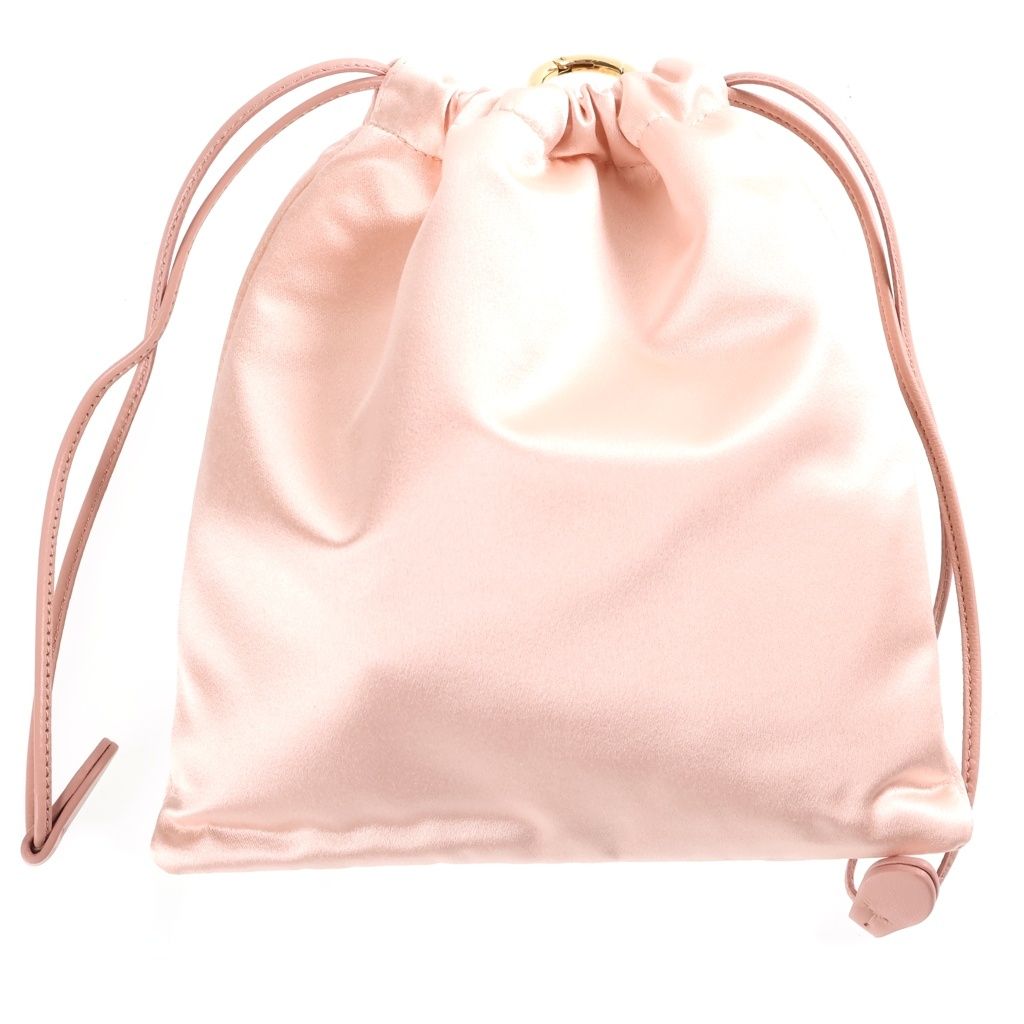 Miu Miu Silk Satin Drawstring Pouch Mini Bag Pink — view 2