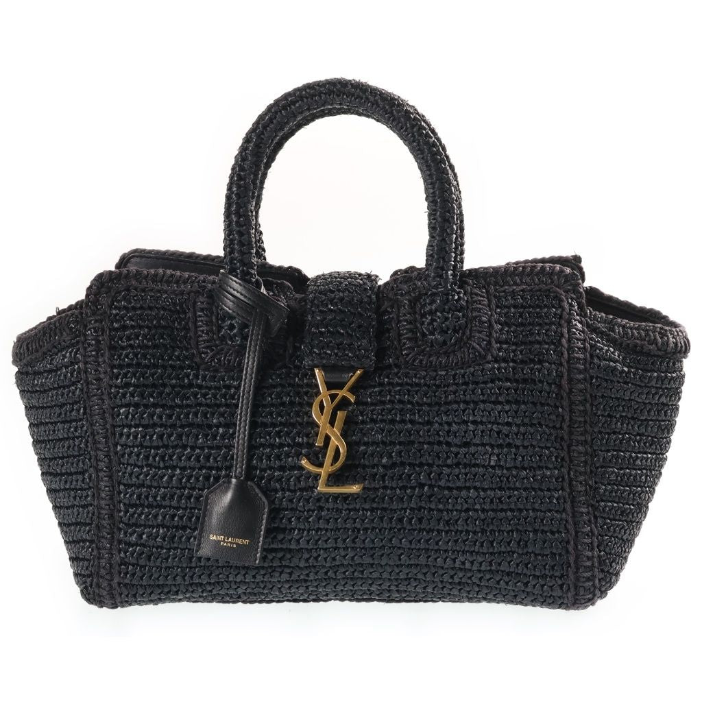 Saint Laurent Paris Baby Downtown Cabas Tote Bag Basket Gold Black