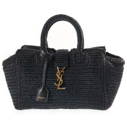 Saint Laurent Paris Baby Downtown Cabas Tote Bag Basket Gold Black
