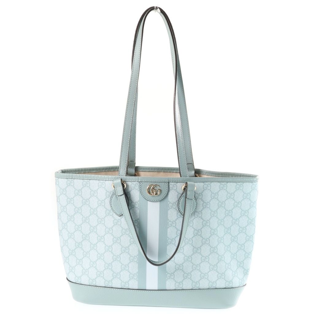 Gucci GG Ophidia 2-Way Tote Bag Light Blue Leather
