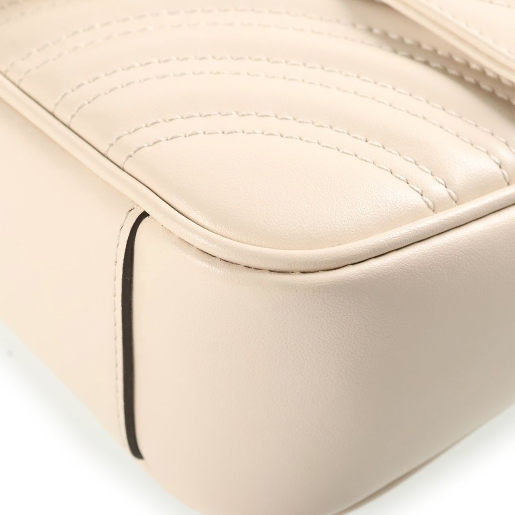 Gucci GG Marmont Small Chain Shoulder Bag Leather White — view 5