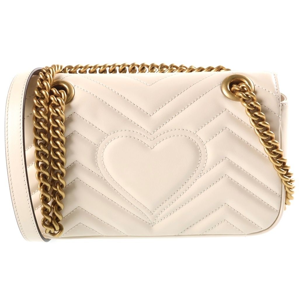 Gucci GG Marmont Small Chain Shoulder Bag Leather White — view 2