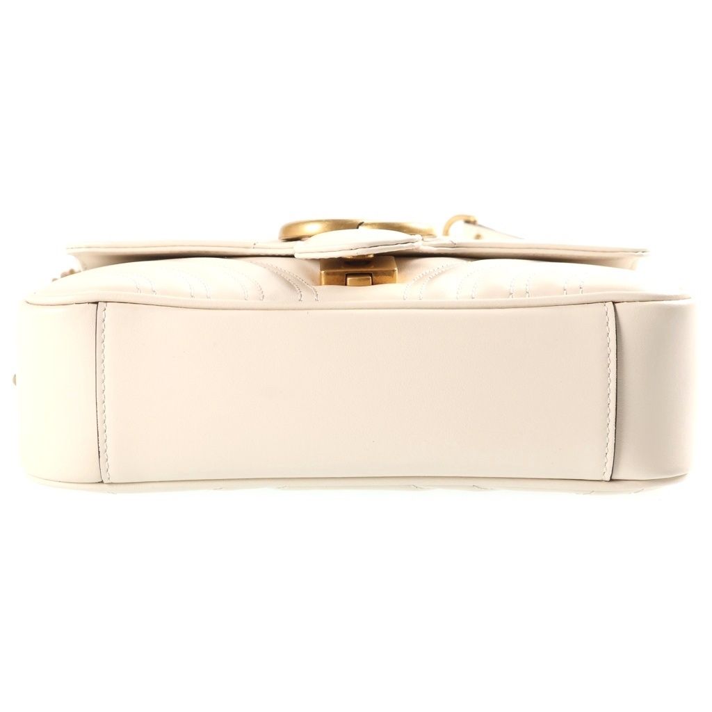 Gucci GG Marmont Small Chain Shoulder Bag Leather White — view 4