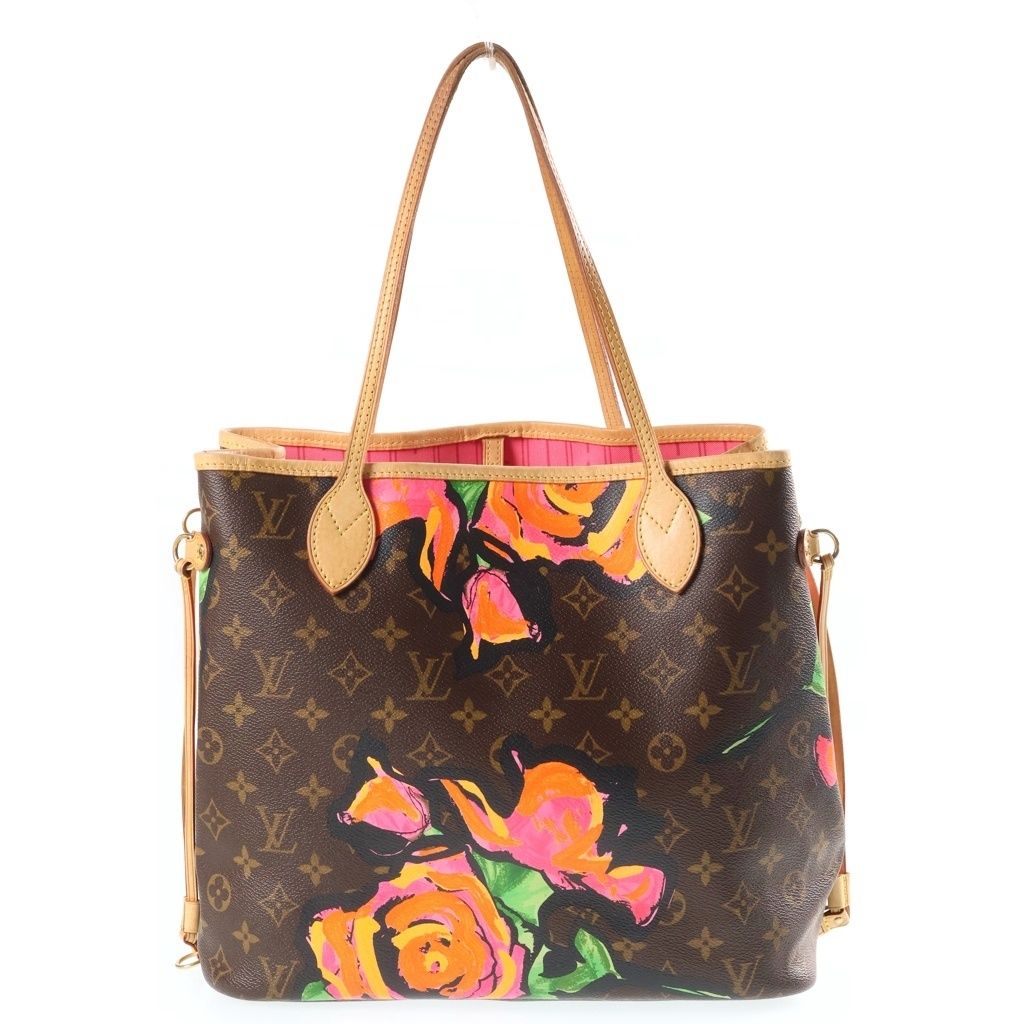 Louis Vuitton Monogram Rose Neverfull MM Tote Bag Brown Leather — view 2