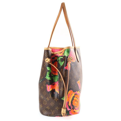 Louis Vuitton Monogram Rose Neverfull MM Tote Bag Brown Leather — view 3