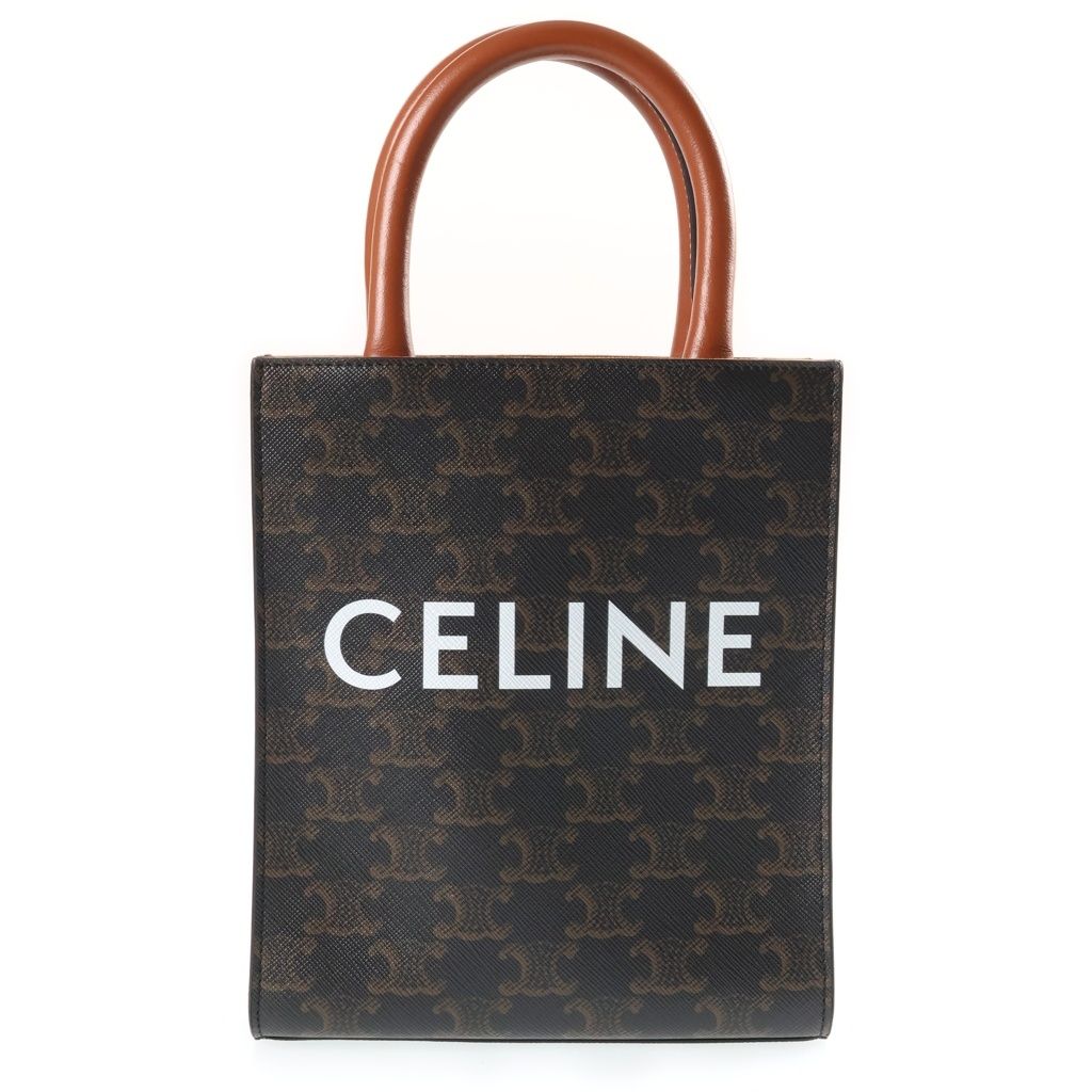 Celine Mini Vertical Cabas Shoulder Bag Leather Brown