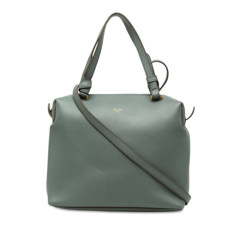 Celine Small Soft Cube Crossbody Shoulder Bag 2-Way Blue Gray Leather