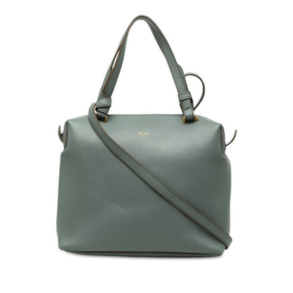 Celine Small Soft Cube Crossbody Shoulder Bag 2-Way Blue Gray Leather