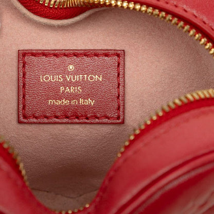 Louis Vuitton Monogram Heart on Chain Crossbody Shoulder Bag Red Leather — view 5
