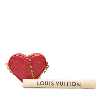Louis Vuitton Monogram Heart on Chain Crossbody Shoulder Bag Red Leather — view 6