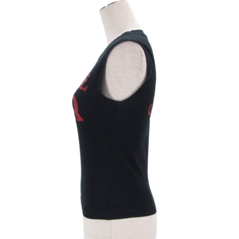 Dior J'adore John Galliano Era Sleeveless Top Logo Print Black 34 — view 3
