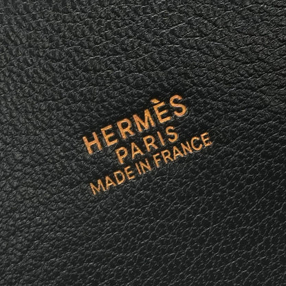 Hermes Escapada Tote Fjord Box Calf Noir Natural Black Brown Gold Handbag — view 7