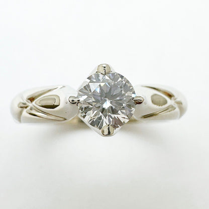 Chanel Quilted Diamond Platinum Ring — view 3