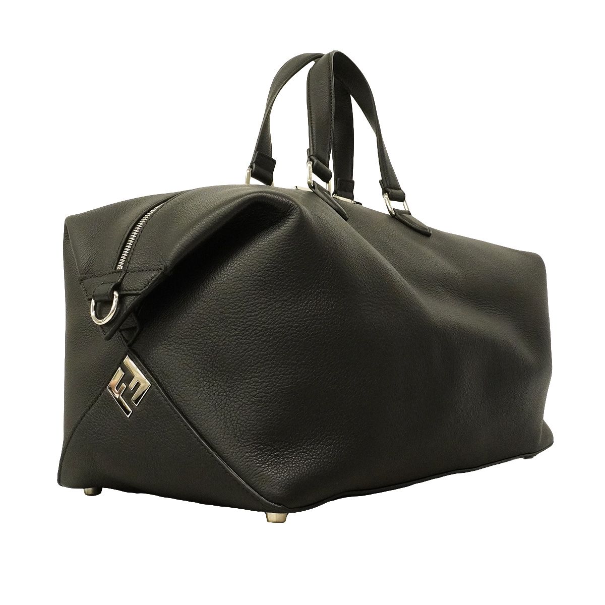 Fendi Boston Bag Louis 45 Duffle Leather Black Silver — view 2
