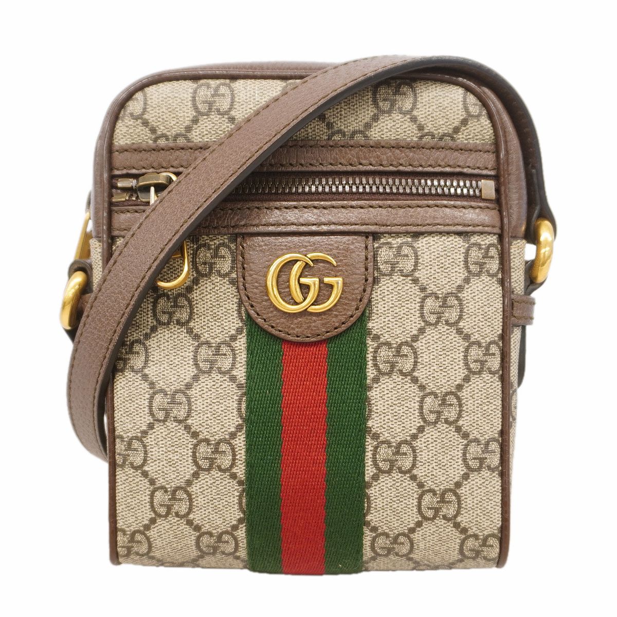 Gucci Shoulder Bag Ophidia Brown Gold
