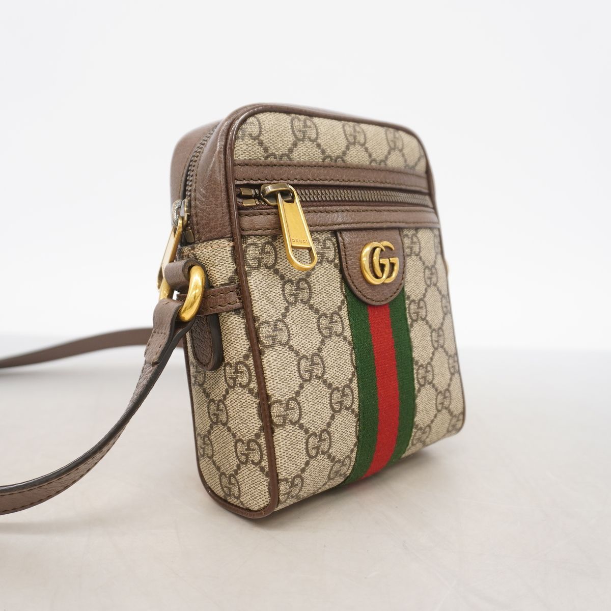 Gucci Shoulder Bag Ophidia Brown Gold — view 2