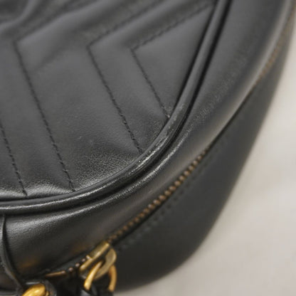 Gucci Shoulder Bag GG Marmont Leather Black Gold — view 8