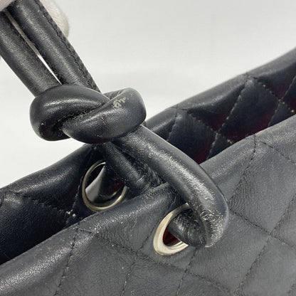 Chanel Tote Bag Cambon Lambskin Black Silver — view 8