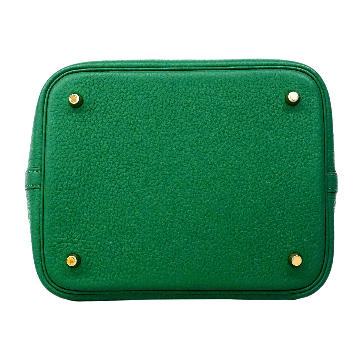 Hermes Handbag Picotin Lock MM Taurillon Clemence Mint Gold — view 3