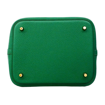 Hermes Handbag Picotin Lock MM Taurillon Clemence Mint Gold — view 3