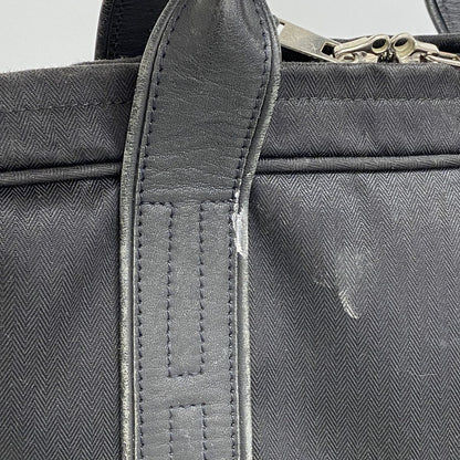 Hermes Business Bag Acapulco Odinatour Toile Chevron Black Silver 2-Way Back — view 7