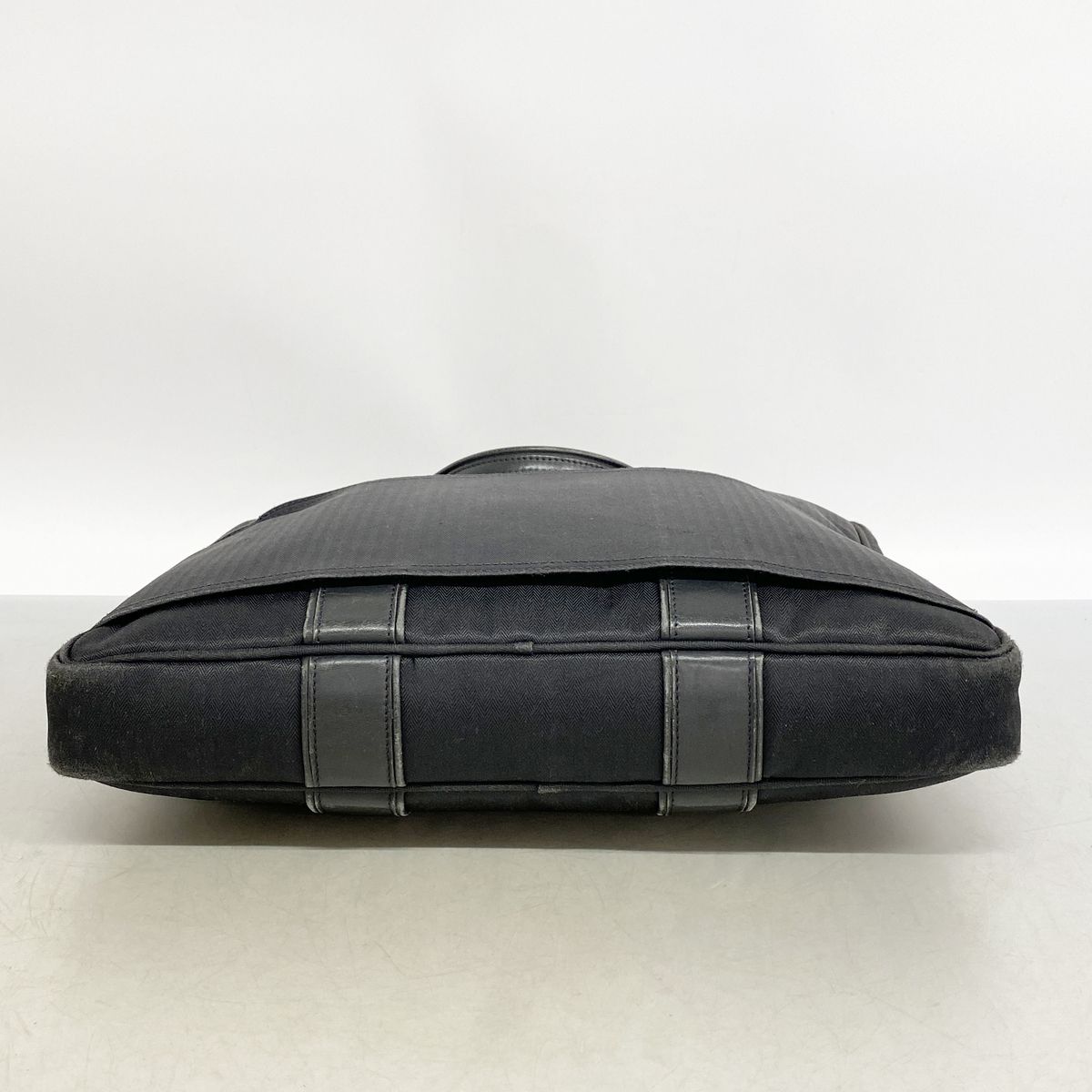 Hermes Business Bag Acapulco Odinatour Toile Chevron Black Silver 2-Way Back — view 3