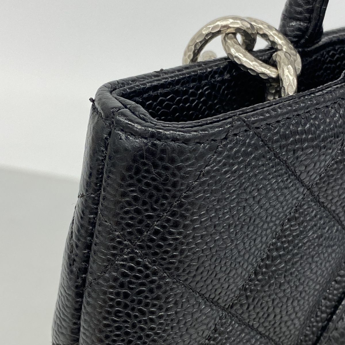 Chanel Tote Bag Reissue Caviar Leather Black Silver — view 6