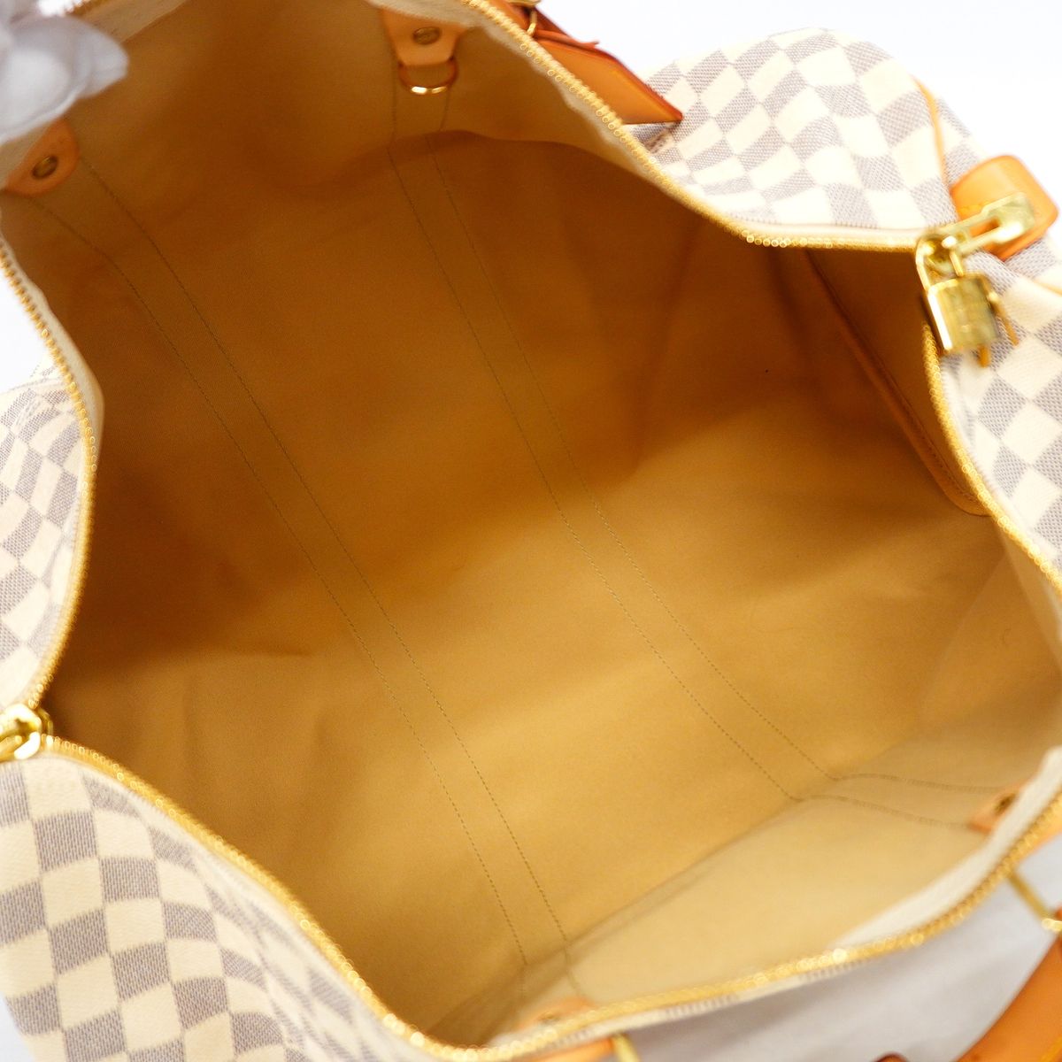 Louis Vuitton Boston Bag Damier Azur Keepall 50 White — view 4