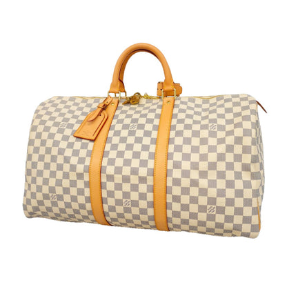 Louis Vuitton Boston Bag Damier Azur Keepall 50 White