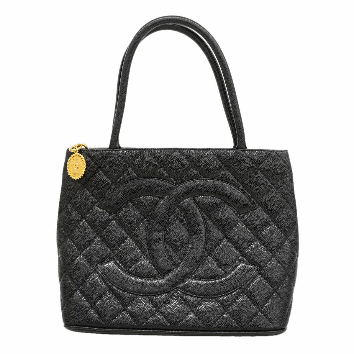 Chanel Tote Bag Reissue Caviar Leather Black Gold