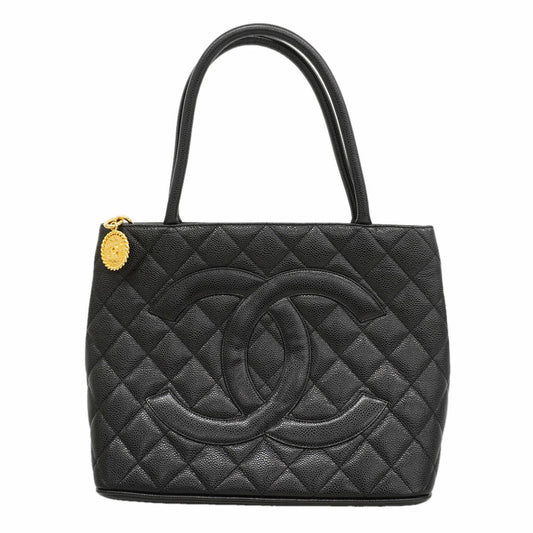 Chanel Tote Bag Reissue Caviar Leather Black Gold