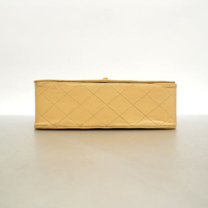 Chanel Shoulder Bag Quilted Lambskin Beige Gold — view 3