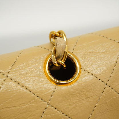 Chanel Shoulder Bag Quilted Lambskin Beige Gold — view 7