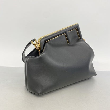 Fendi Shoulder Bag First Leather Black Gold — view 2
