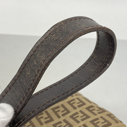 Fendi Shoulder Bag Zucchino Nylon Canvas Brown Silver — view 6