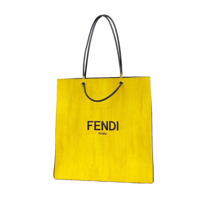 Fendi Tote Bag Shopping Leather Yellow Gold