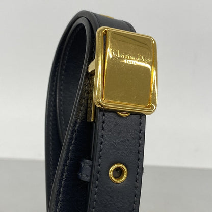 Dior Shoulder Bag Oblique Canvas Navy Gold — view 8