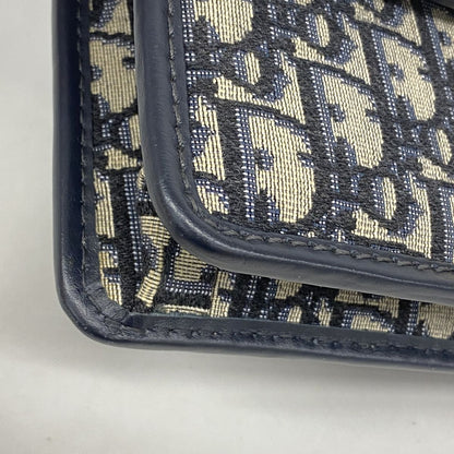 Dior Shoulder Bag Oblique Canvas Navy Gold — view 6