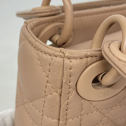 Dior Handbag Cannage Lady Dior Leather Pink Brown 2-Way Bag — view 7