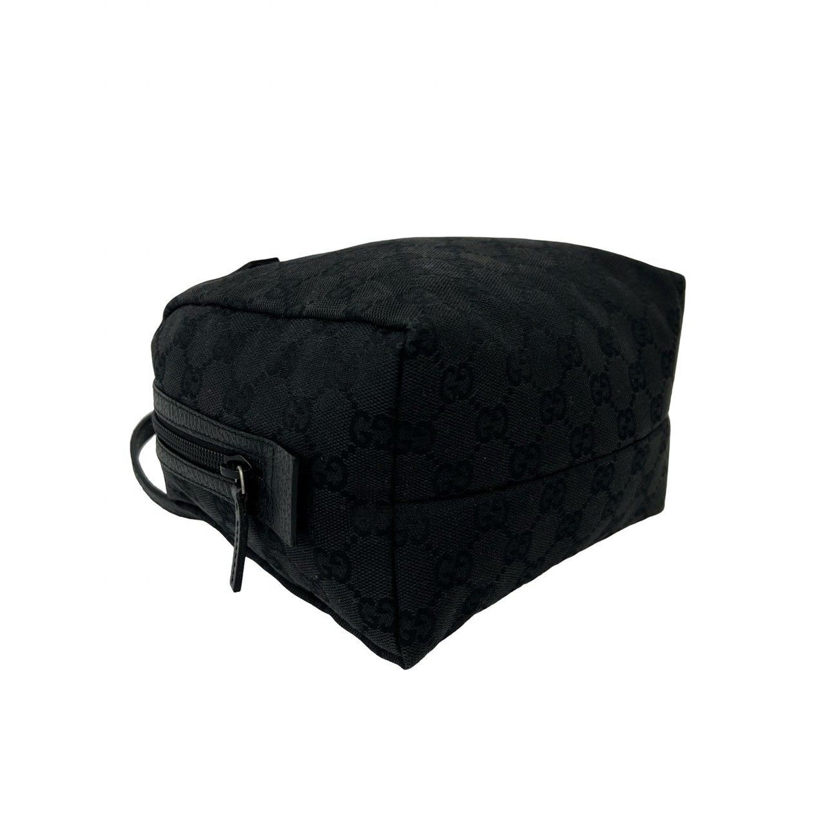Gucci GG Logo Pattern Canvas Leather Mini Tote Boston Bag Black — view 7